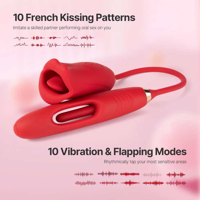 Eveandlove G Spot Flapping Vibrator with Kissing Function & Vibrating Tongue