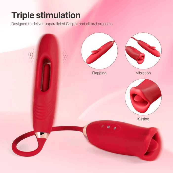 Eveandlove G Spot Flapping Vibrator with Kissing Function & Vibrating Tongue