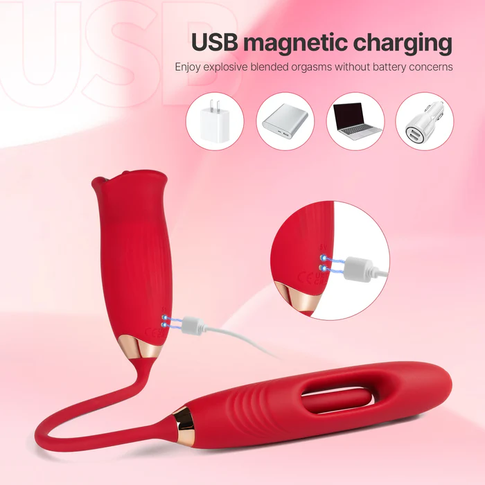 Eveandlove G Spot Flapping Vibrator with Kissing Function & Vibrating Tongue