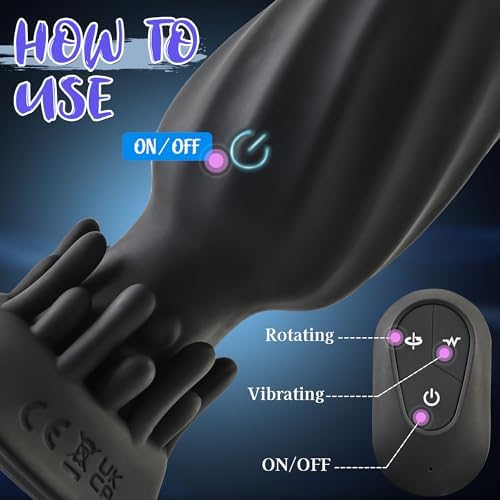 Eveandlove Rotating Anal Plug – 10 Vibration & Rotation Modes Prostate Massager with Tentacle Design & Remote Control