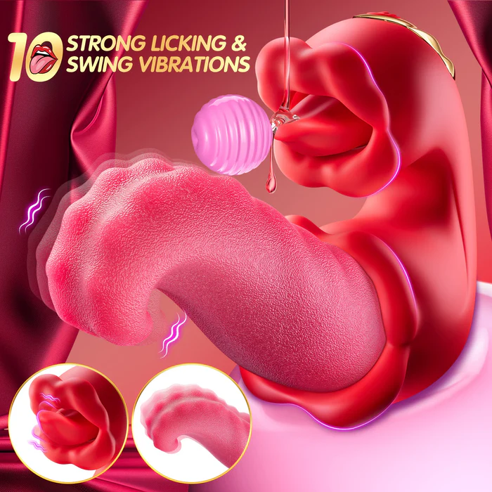 Eveandlove Twin Rose Thrusting G Spot Vibrator - Tongue Teasing & Vibrating