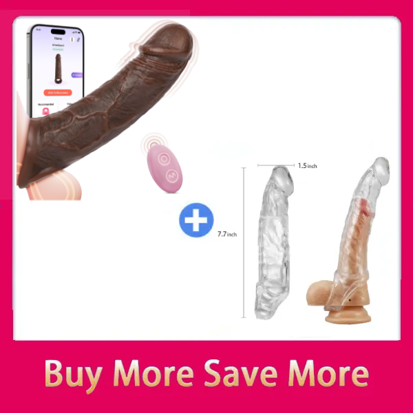 (BLACK) Eveandlove APP Controlled 9 Vibration Intensities Vibrating Penis Sleeve