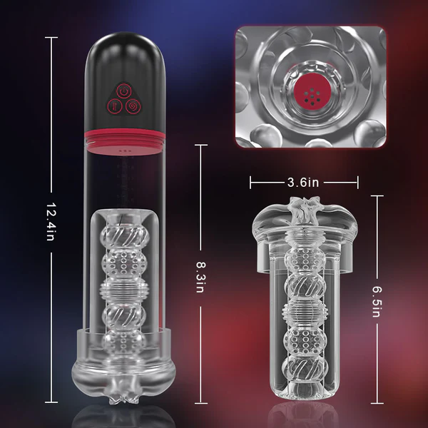 Eveandlove 9 Vibrating 9 Sucking Male Masturbator Penis Enlargement Pump