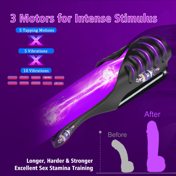 Eveandlove Penis Vibrator with Tapping & Vibrating Function