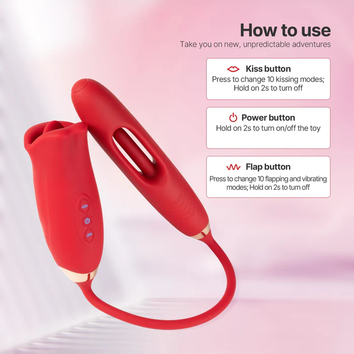 Eveandlove G Spot Flapping Vibrator with Kissing Function & Vibrating Tongue