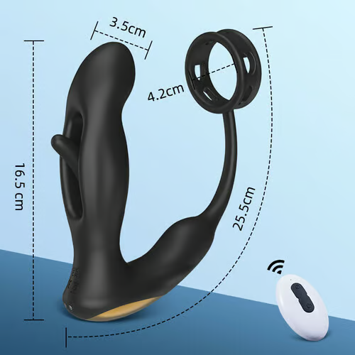 Eveandlove Hollow Flapping Vibrating Silicone Prostate Massager with Cock Ring