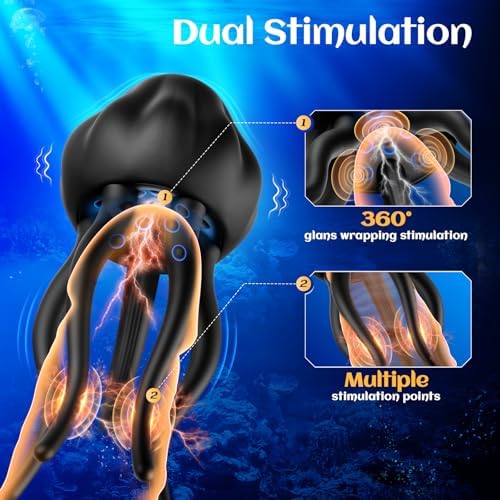 Eveandlove Male Vibrator - 10 Vibration Modes & Tentacle Stroker for Penis & Nipple Stimulation