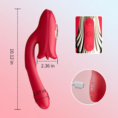 Eveandlove G Spot Flapping Vibrator with Kissing Function & Vibrating Tongue