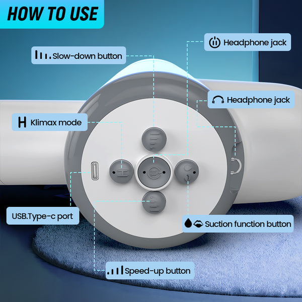 Eveandlove Automatic Lubrication 8 Thrusting & Sucking Handheld Male Stroker