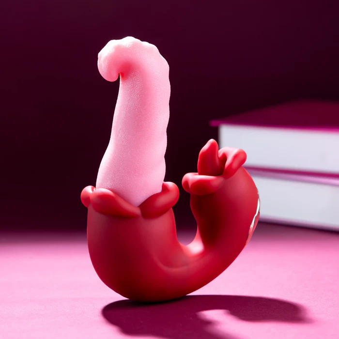 Eveandlove Twin Rose Thrusting G Spot Vibrator - Tongue Teasing & Vibrating