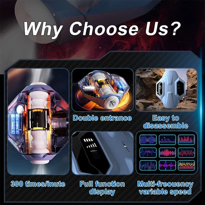 Eveandlove 2024 Spaceship Thrusting Sucking Heating Male Stroker Dual Opening