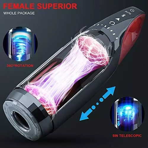 2023 latest Intelligent Toy Automatic Sucking Heating and Telescopic Rotating Electric Masturbator Cup