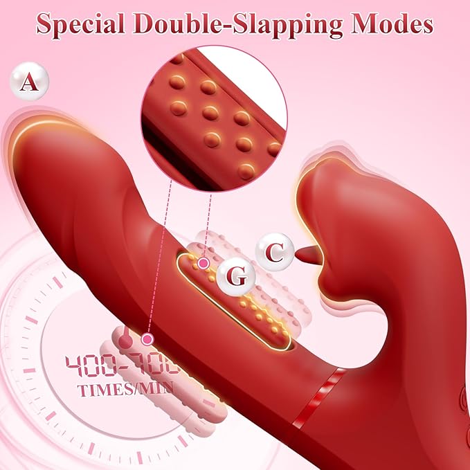 Eveandlove G Spot Vibrato: 3 in 1 Tongue Rose Clitoral Vibrator, 7 Flapping & 5 Biting Vibration Modes