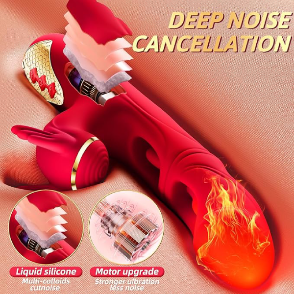 Eveandlove Double Tongue Licking & Vibrating Dildo - 7 Flapping Modes & 10 Vibrations for G-Spot & Clitoral Stimulation