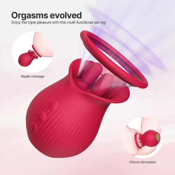 Eveandlove Tongue Magic: Interchangeable Clitoral & Nipple Sucker with 3-in-1 Pleasure Functions