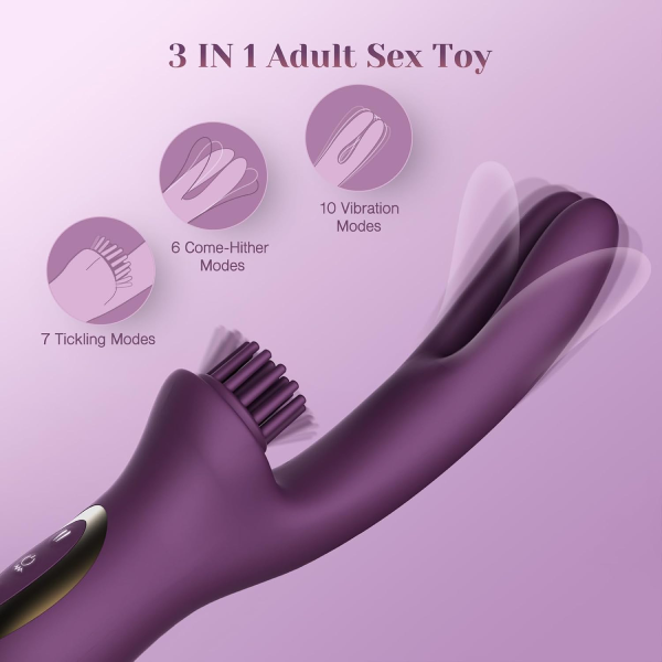 Eveandlove 10 x 6 x 7 Modes Come-Hither Clitoral Tickling Rabbit Vibrator