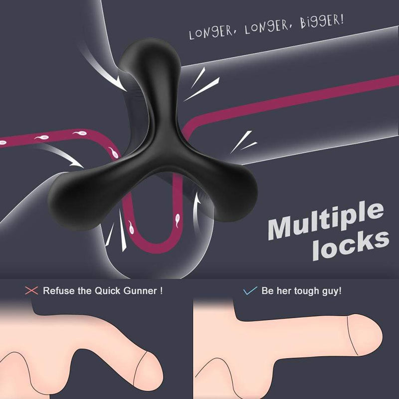 Eveandlove Triangle Silicone Cock Ring For Men Erection