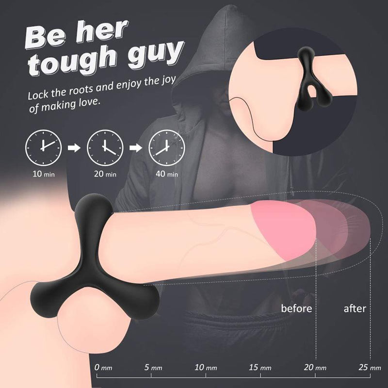 Eveandlove Triangle Silicone Cock Ring For Men Erection