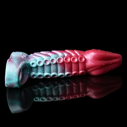 Eveandlove 8.27 Octopus Penis Extender Sleeve – Realistic Silicone Enlargement Sleeve with Penis Ring for Men
