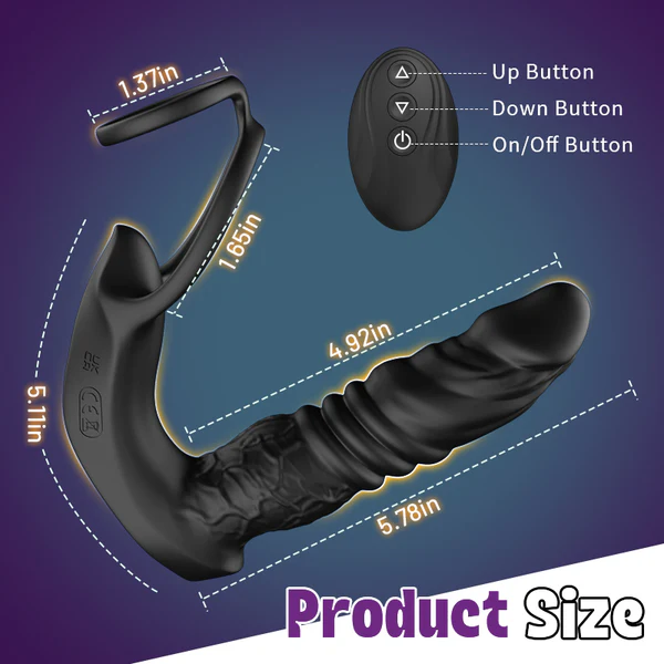 Eveandlove Bluetooth App Control 9 Vibrating Thrusting Dual Ring Prostate Massager