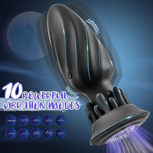Eveandlove Rotating Anal Plug – 10 Vibration & Rotation Modes Prostate Massager with Tentacle Design & Remote Control