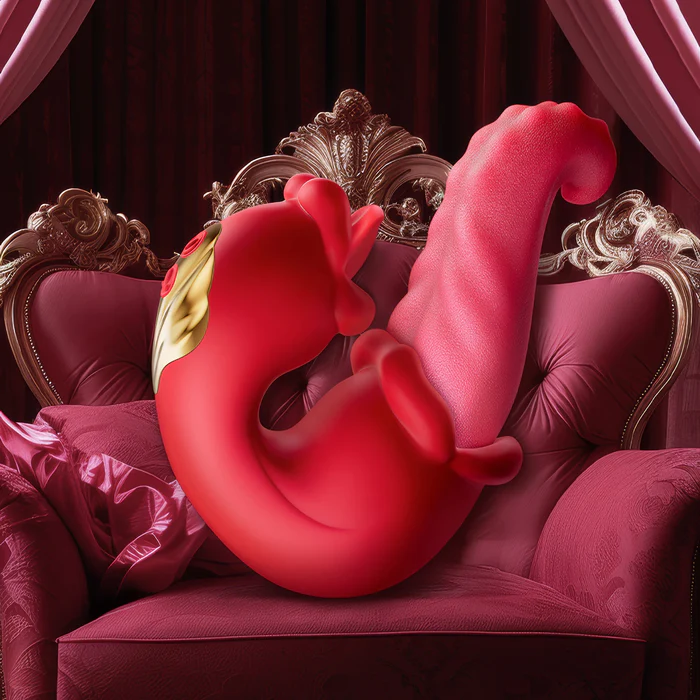 Eveandlove Twin Rose Thrusting G Spot Vibrator - Tongue Teasing & Vibrating