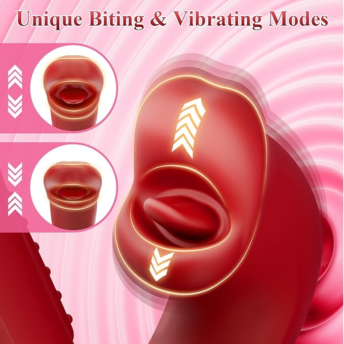 Eveandlove G Spot Vibrato: 3 in 1 Tongue Rose Clitoral Vibrator, 7 Flapping & 5 Biting Vibration Modes