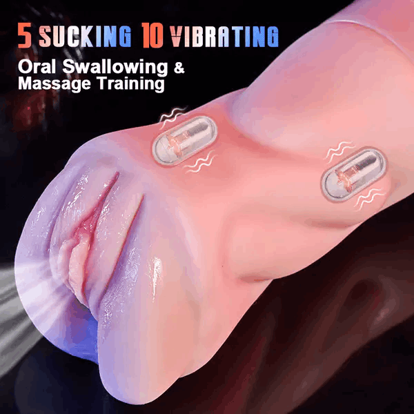Eveandlove 5 Sucking 10 Vibrating Simulated Vagina Masturbator and Pussy Pocket