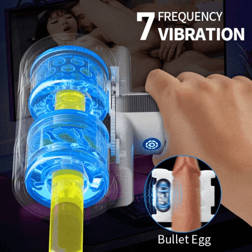 Eveandlove Double-Ended Handheld Vibrating Thrusting & Rotating Automatic Male Masturbator