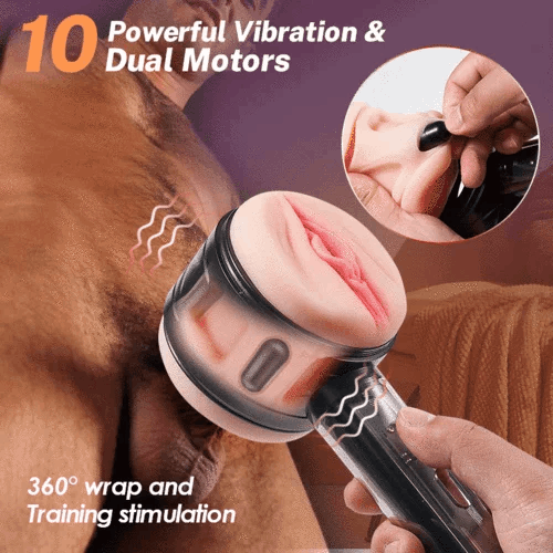 Eveandlove 10 Vibration Anal and Vaginal 2 in 1 Handheld Masturbator