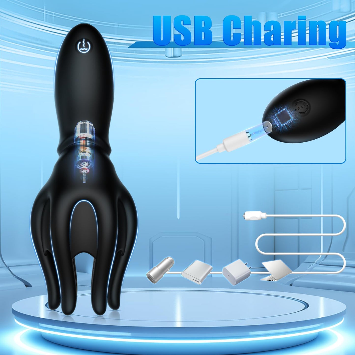 2024 New Male Masturbator: 10 Vibrating Modes, Stroker with 6 Tentacles