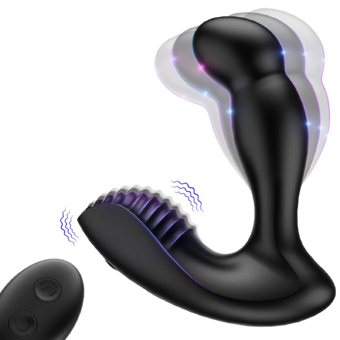 3 in 1 Prostate Vibrator Toy with 5 Wiggle & 2x10 Vibration Modes