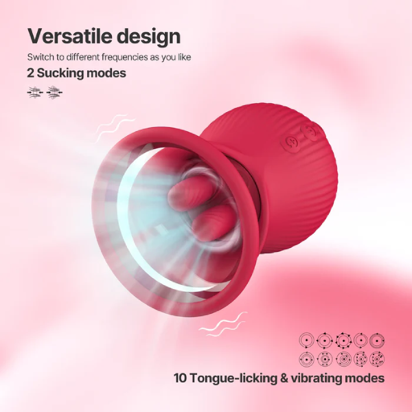 Eveandlove Tongue Magic: Interchangeable Clitoral & Nipple Sucker with 3-in-1 Pleasure Functions