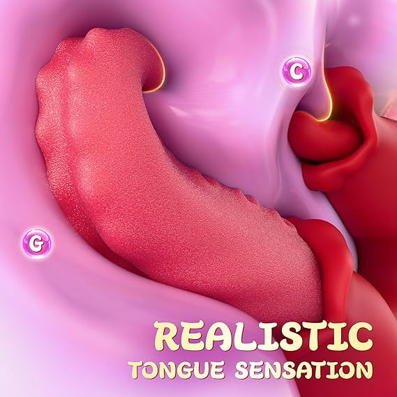 Eveandlove Rose Sex Toy: 10 Licking & Vibration Modes, G-spot Clit Stimulator& Thrusting Dildo