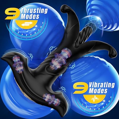 Prostate Massager for Men – 9 Mode Vibrating Thrusting Anal Plug with Remote Control