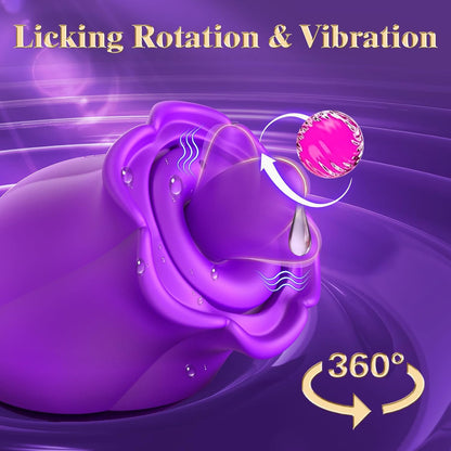 Eveandlove Sucking Vibrator - 3 in 1, Removable Cup, 360° Rotation G spot Vibrator with 9 Tongue Licking & Vibration & 3 Suctions