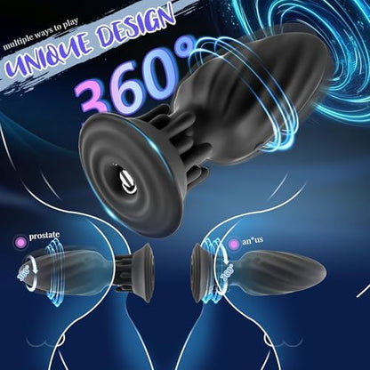 Eveandlove Rotating Anal Plug – 10 Vibration & Rotation Modes Prostate Massager with Tentacle Design & Remote Control