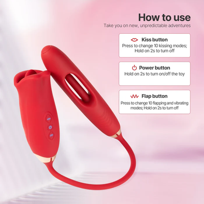 Eveandlove G Spot Flapping Vibrator with Kissing Function & Vibrating Tongue