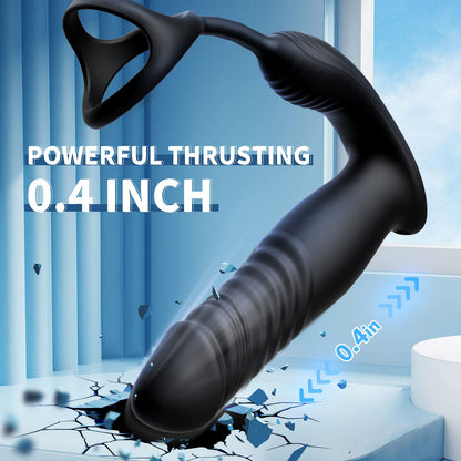 Eveandlove 6 Mode Prostate Massager with Cock Ring, App and Remote Control for Couples