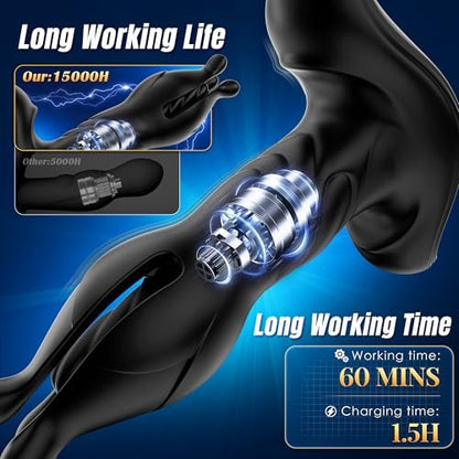 Eveandlove Remote Control 9 Tension Shock Flapping Thrusting Vibrating Butt Plug Prostate Massager