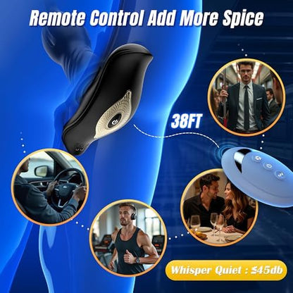 Eveandlove Remote Control 9 Tension Shock Flapping Thrusting Vibrating Butt Plug Prostate Massager