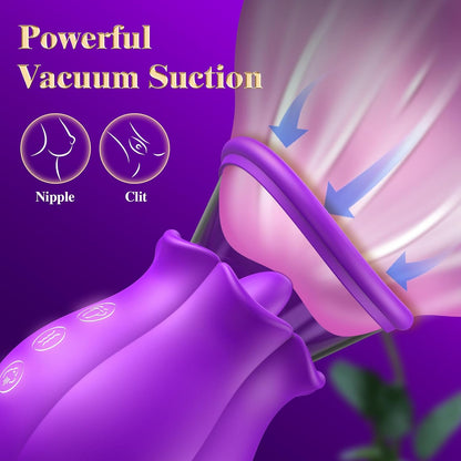 Eveandlove Sucking Vibrator - 3 in 1, Removable Cup, 360° Rotation G spot Vibrator with 9 Tongue Licking & Vibration & 3 Suctions