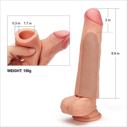 6.8 Inch Realistic Penis Extension Sleeve