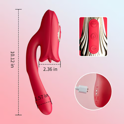 Eveandlove G Spot Flapping Vibrator with Kissing Function & Vibrating Tongue