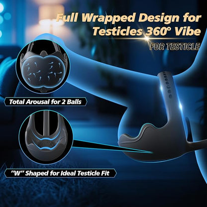 Eveandlove Prostate & Taint Stimulator - Adjustable Vibrating Cock Ring & Remote Control Anal Massager