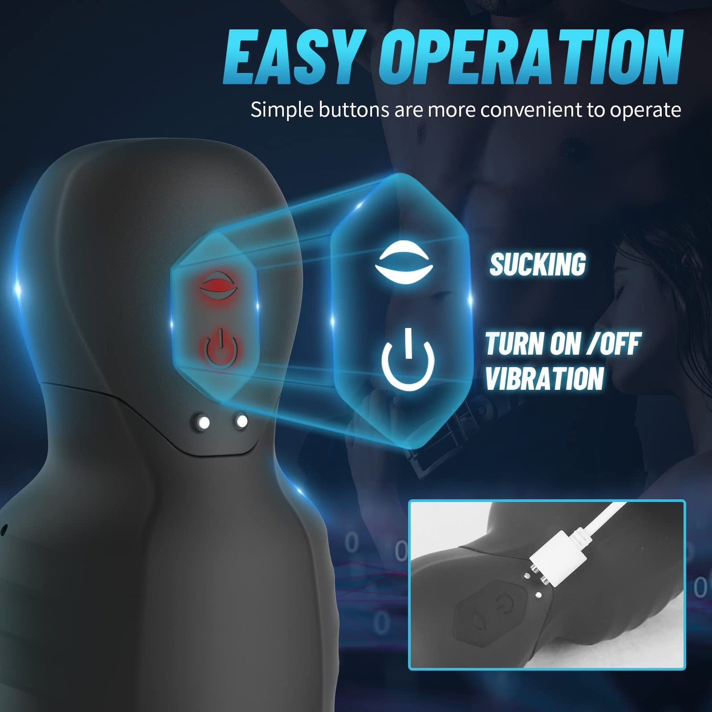 Eveandlove Penis Pump Glans Training Tool with 7 Vibration Modes 7 Suctions
