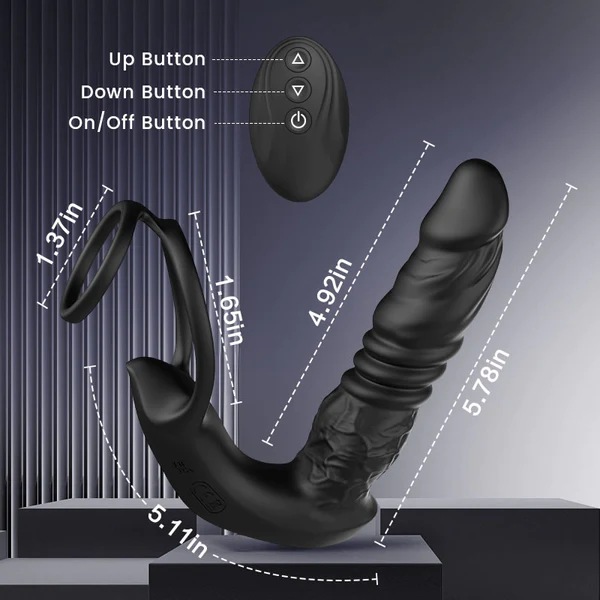 Eveandlove Bluetooth Remote Control 9 Thrusting Vibrating Prostate Massager with Penis Ring