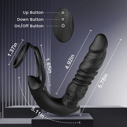 Eveandlove Bluetooth Remote Control 9 Thrusting Vibrating Prostate Massager with Penis Ring