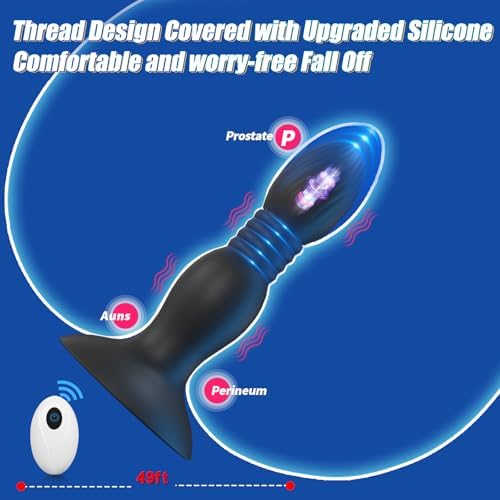 Eveandlove Super Strong Suction Cup Remote Control Thrust Vibration, Anal Trainer for Men, Women & Couples