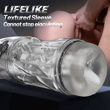 Eveandlove Fully Transparent Vibrating Sucking Voice Male Mechanical Stroker